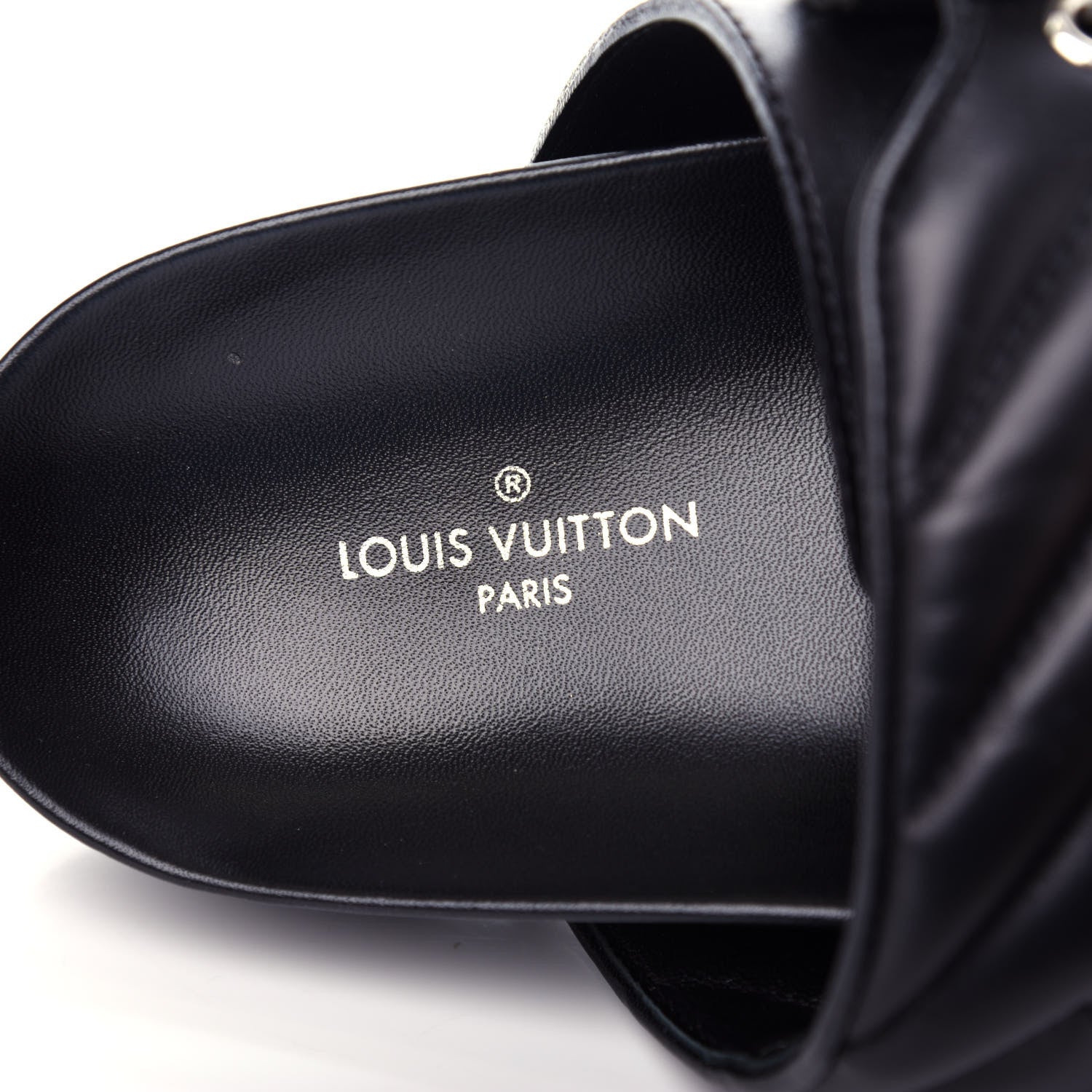 Louis Vuitton Calfskin New Wave Bom Dia Mule Sandals 36 Black 8 of 11
