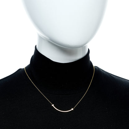 Tiffany 18K Yellow Gold Small T Smile Pendant Necklace 2 of 6