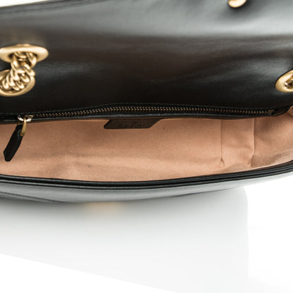 Gucci Calfskin Matelasse Small GG Marmont Shoulder Bag Black 5 of 7
