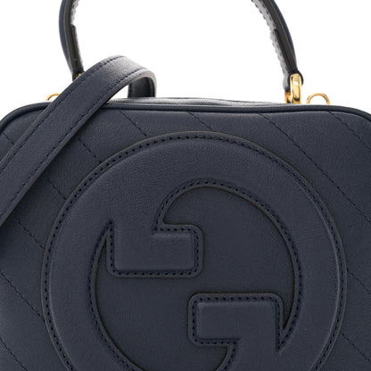 Gucci Sakai Be Green Calfskin Diagonal Stitched Blondie Top Handle Bag Blue Agata 8 of 10