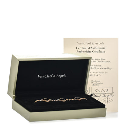 Van Cleef & Arpels 18K Yellow Gold Black Onyx 5 Motifs Vintage Alhambra Bracelet 5 of 5