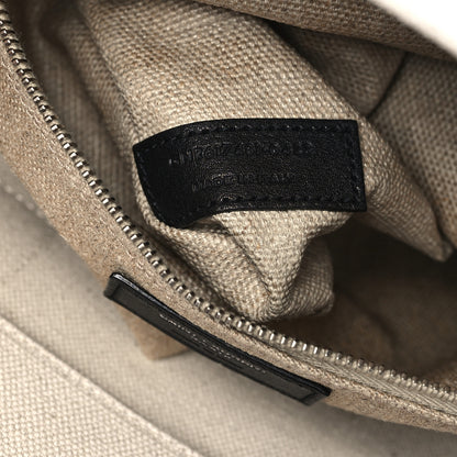 Saint Laurent Linen Calfskin Small Rive Gauche Tote Greggio Natural 7 of 13