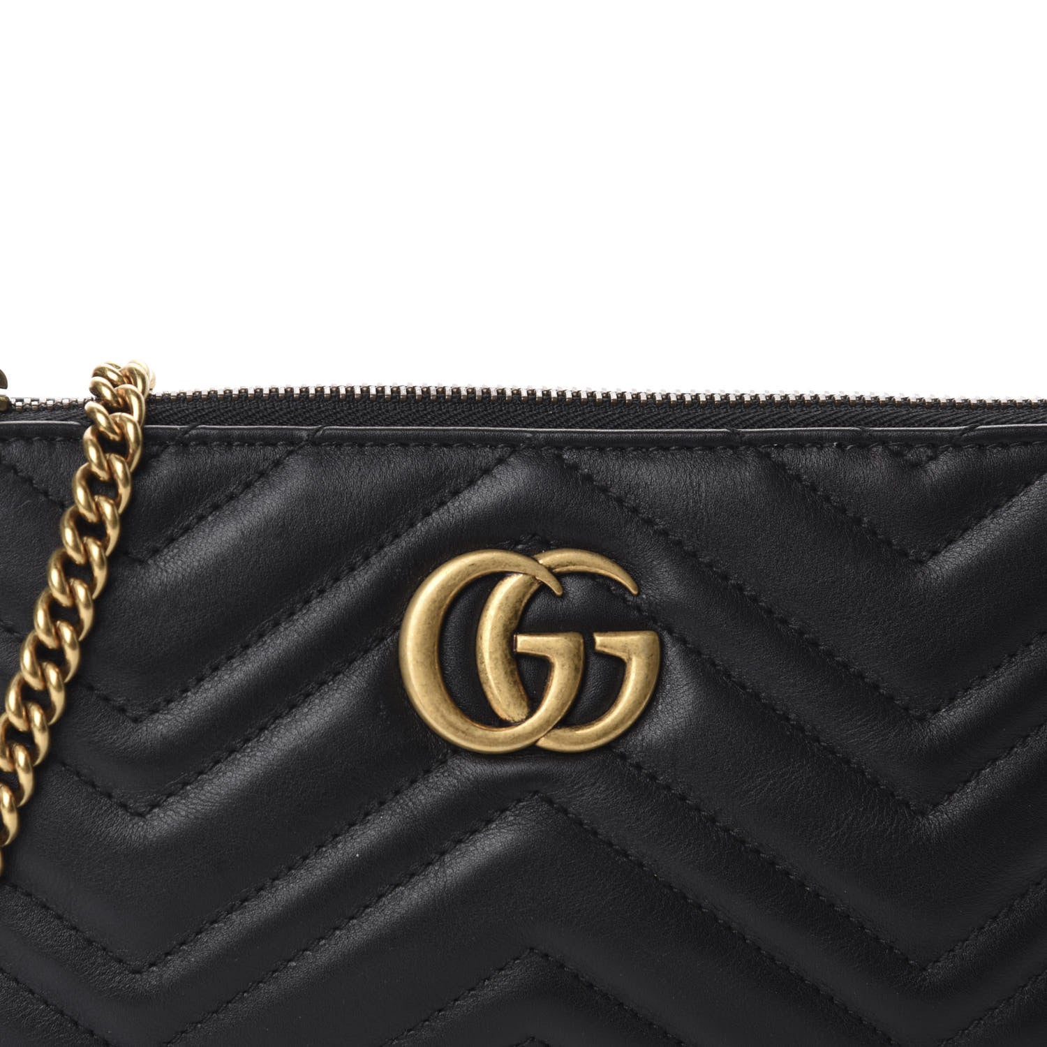 Gucci Calfskin Matelasse Mini GG Marmont Chain Bag Black 10 of 11