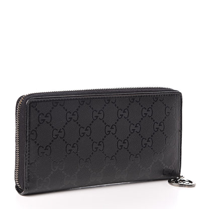 Gucci Imprime Monogram GG Pierce Zip Around Wallet Black 3 of 7
