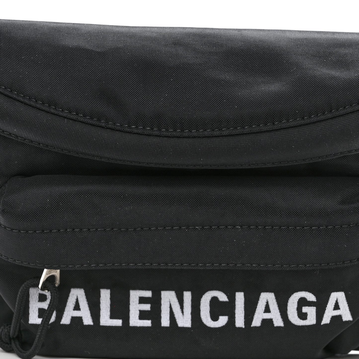 Sport Nylon Logo Embroidered Wheel Beltpack Black