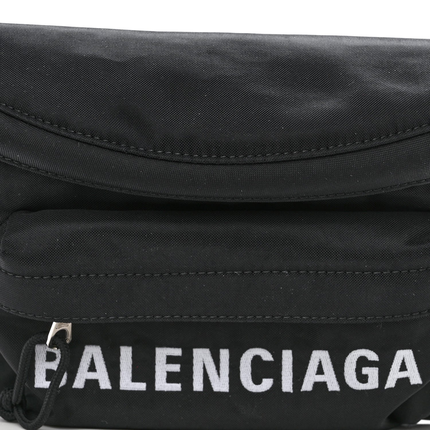 Balenciaga Sport Nylon Logo Embroidered Wheel Beltpack Black 8 of 10