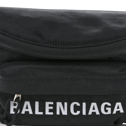 Balenciaga Sport Nylon Logo Embroidered Wheel Beltpack Black 8 of 10