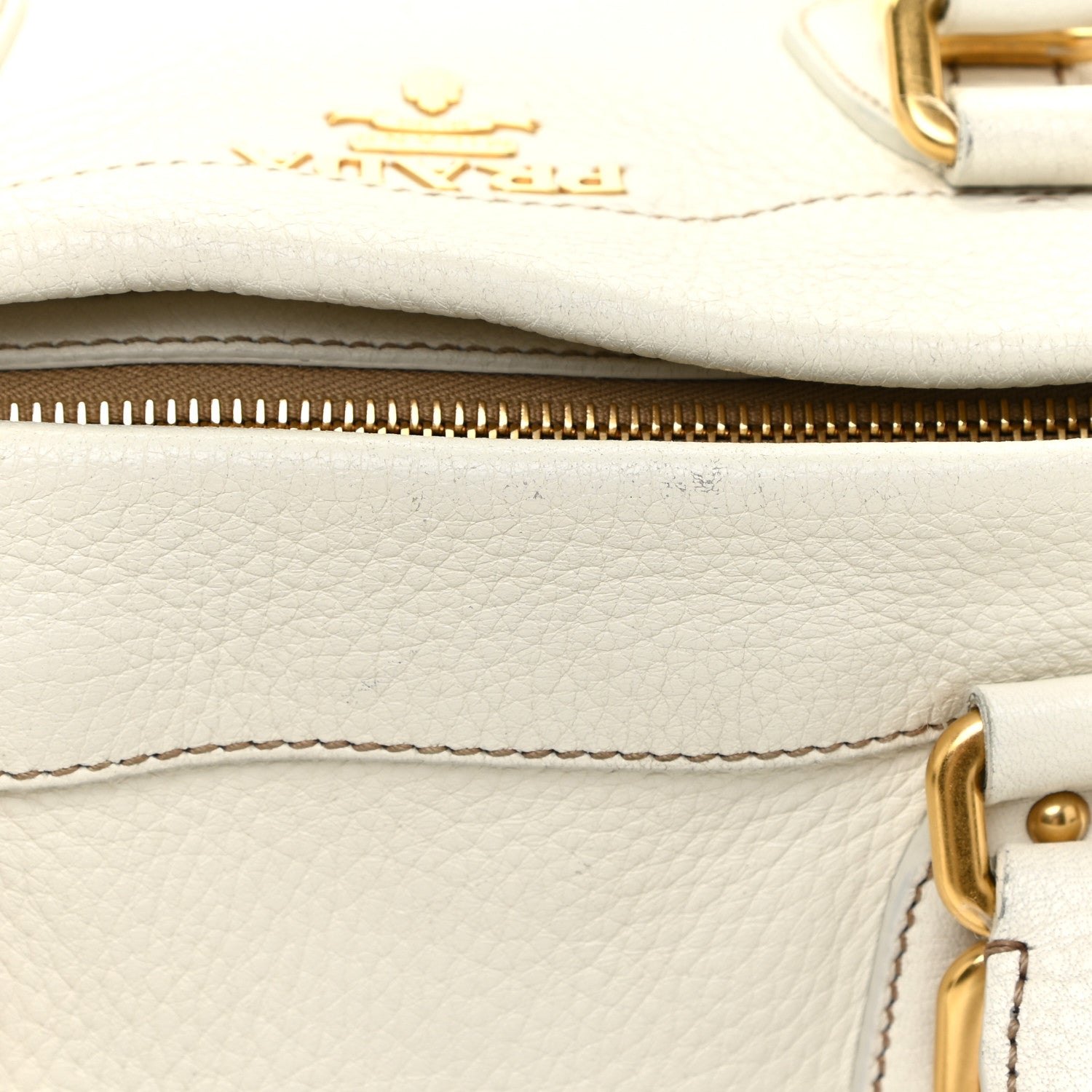 Prada Cervo Antik Shopping Satchel White 20 of 23