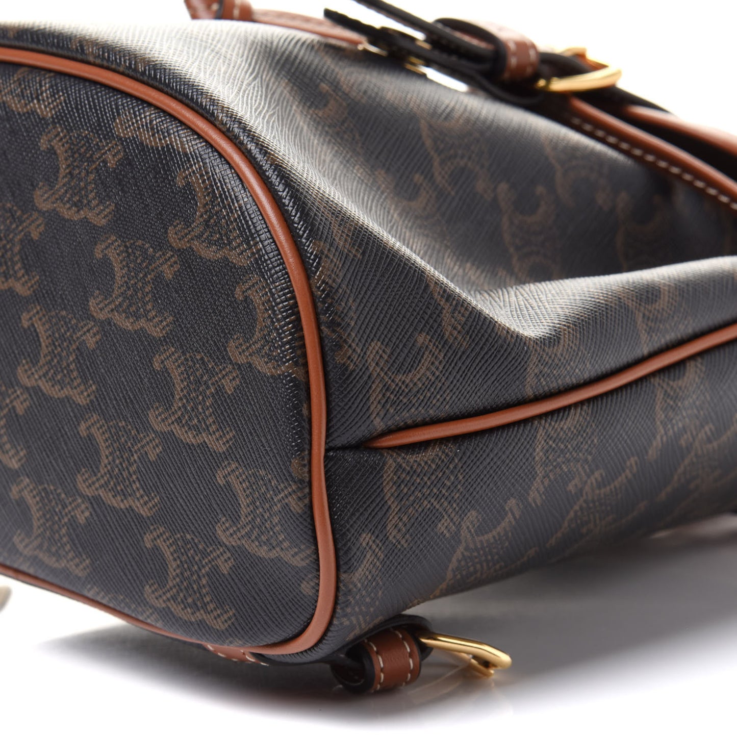 Triomphe Canvas Calfskin Mini Folco Backpack Tan