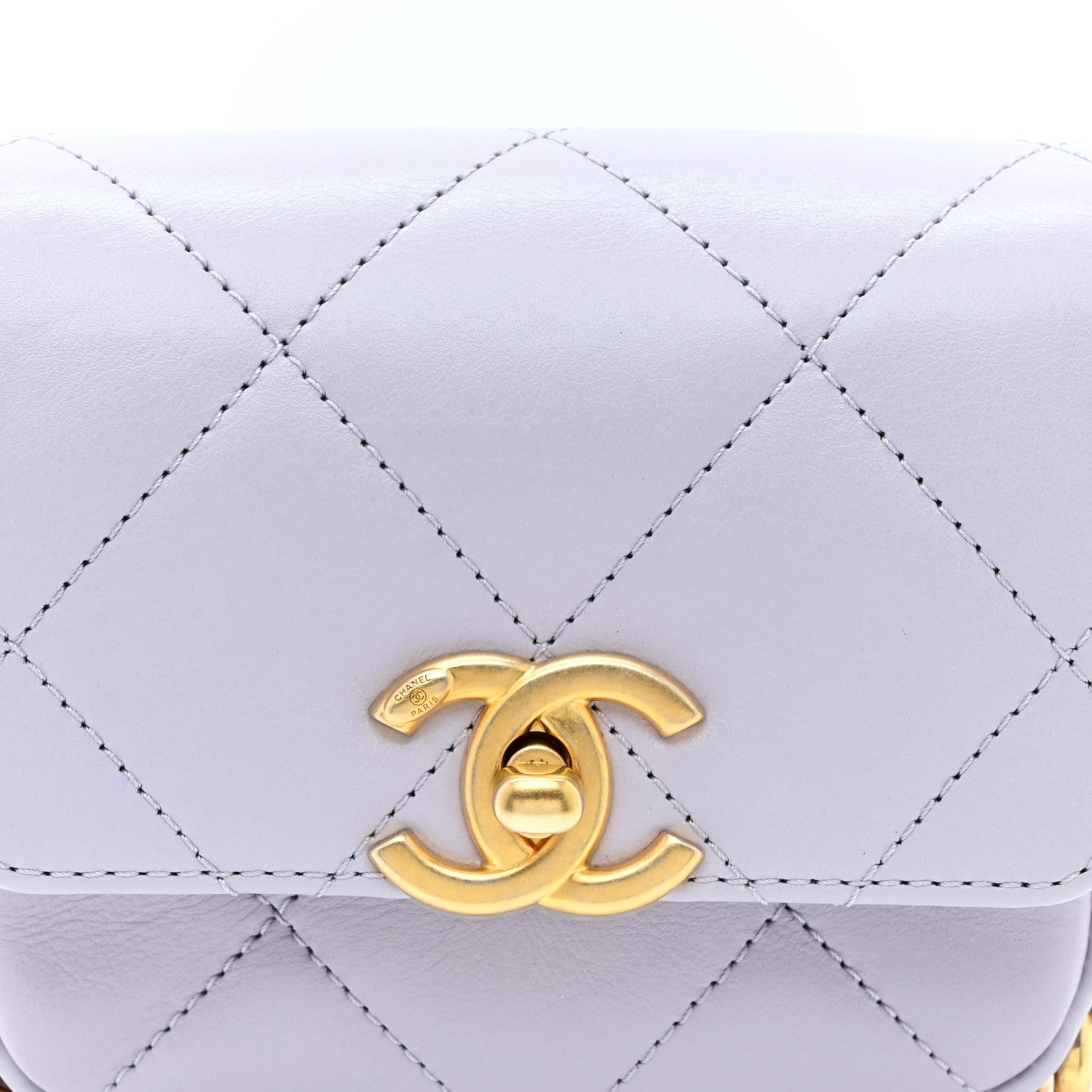 Chanel Calfskin Quilted Mini Framing Chain Bag Light Purple 8 of 10