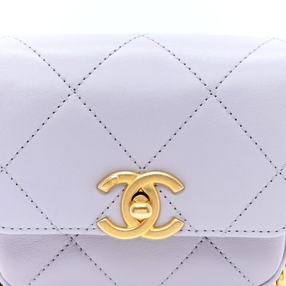 Chanel Calfskin Quilted Mini Framing Chain Bag Light Purple 8 of 10
