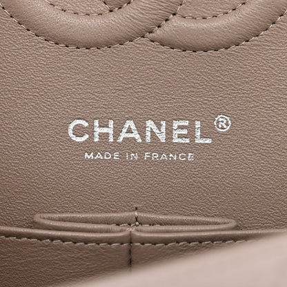 Chanel Iridescent Calfskin Chevron Quilted Medium Double Flap Grey 7 of 11