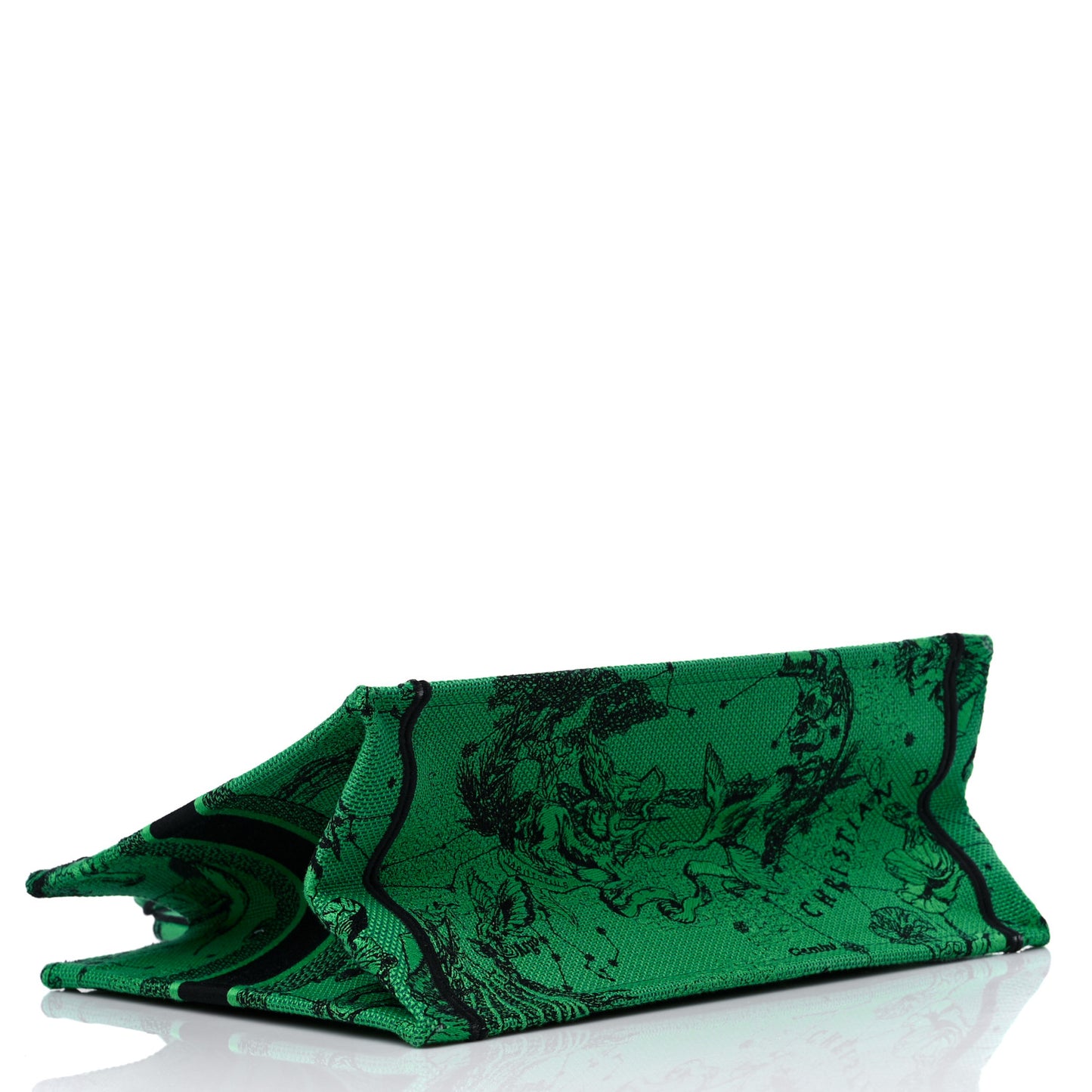 Canvas Embroidered Medium Zodiac Toile De Jouy Book Tote Green