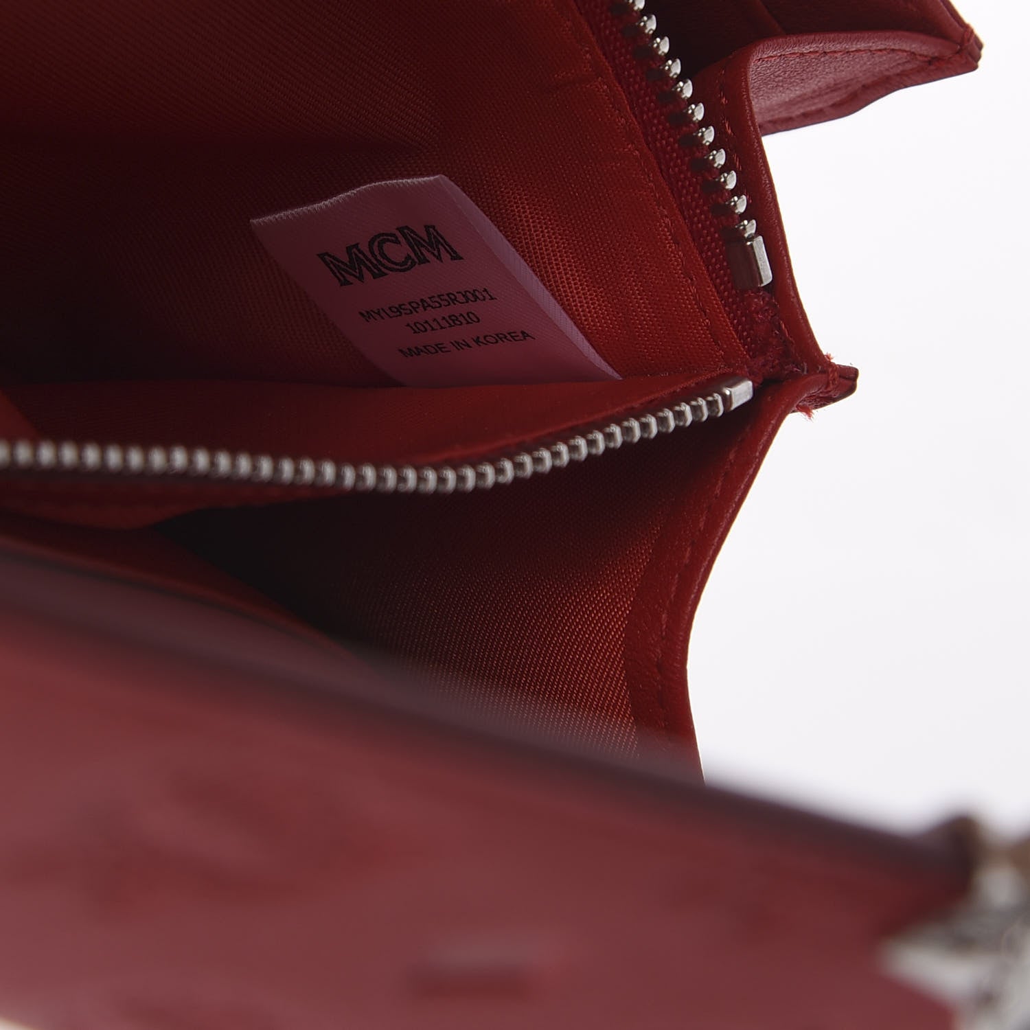 MCM Calfskin Ottomar Large Patricia Wallet On Chain Red 8 of 9