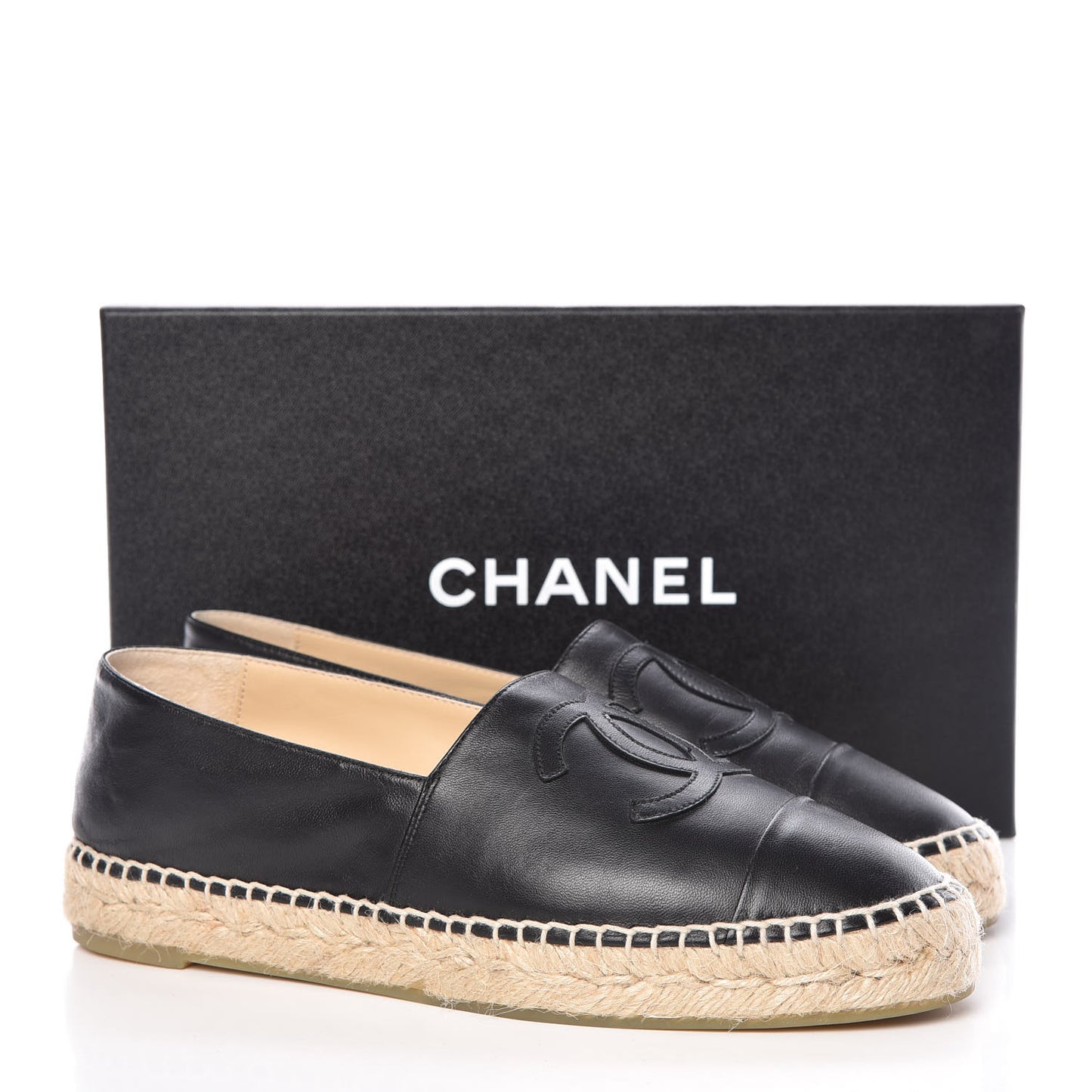 Lambskin CC Espadrilles 39 Black