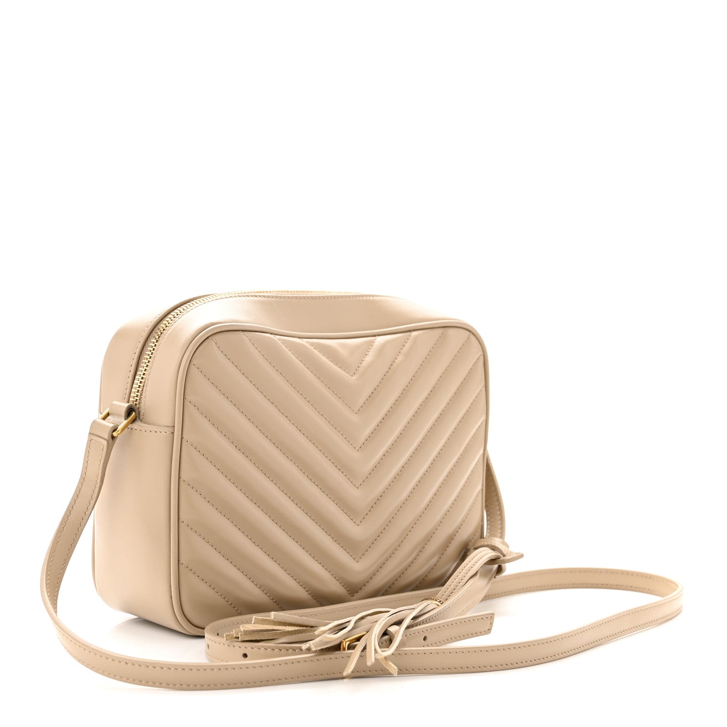 Saint Laurent Calfskin Matelasse Monogram Lou Camera Bag Dark Latte 3 of 14