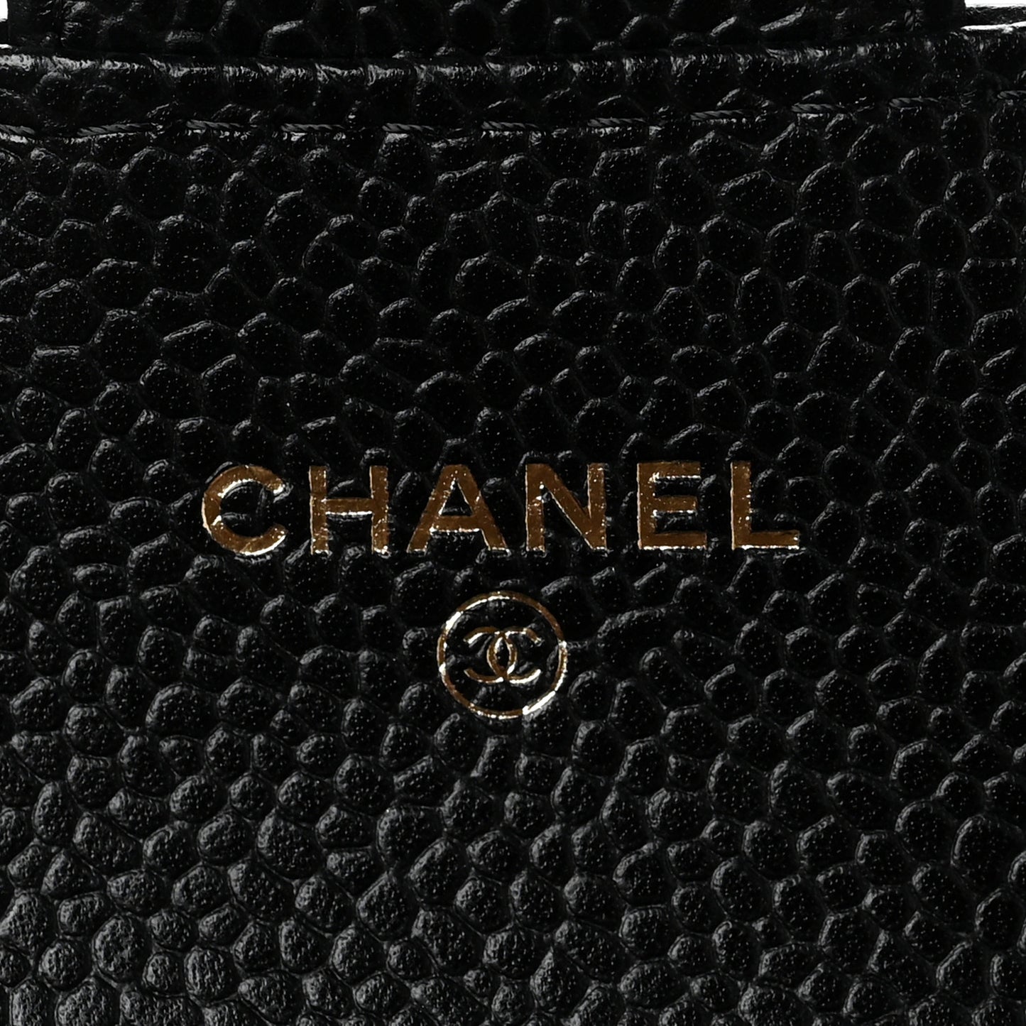 Caviar Quilted Flap Card Holder Black