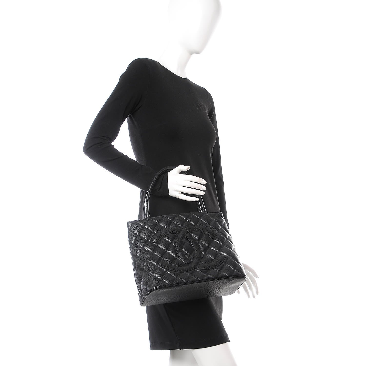 Chanel Caviar Quilted Medallion Tote Black 2 of 8