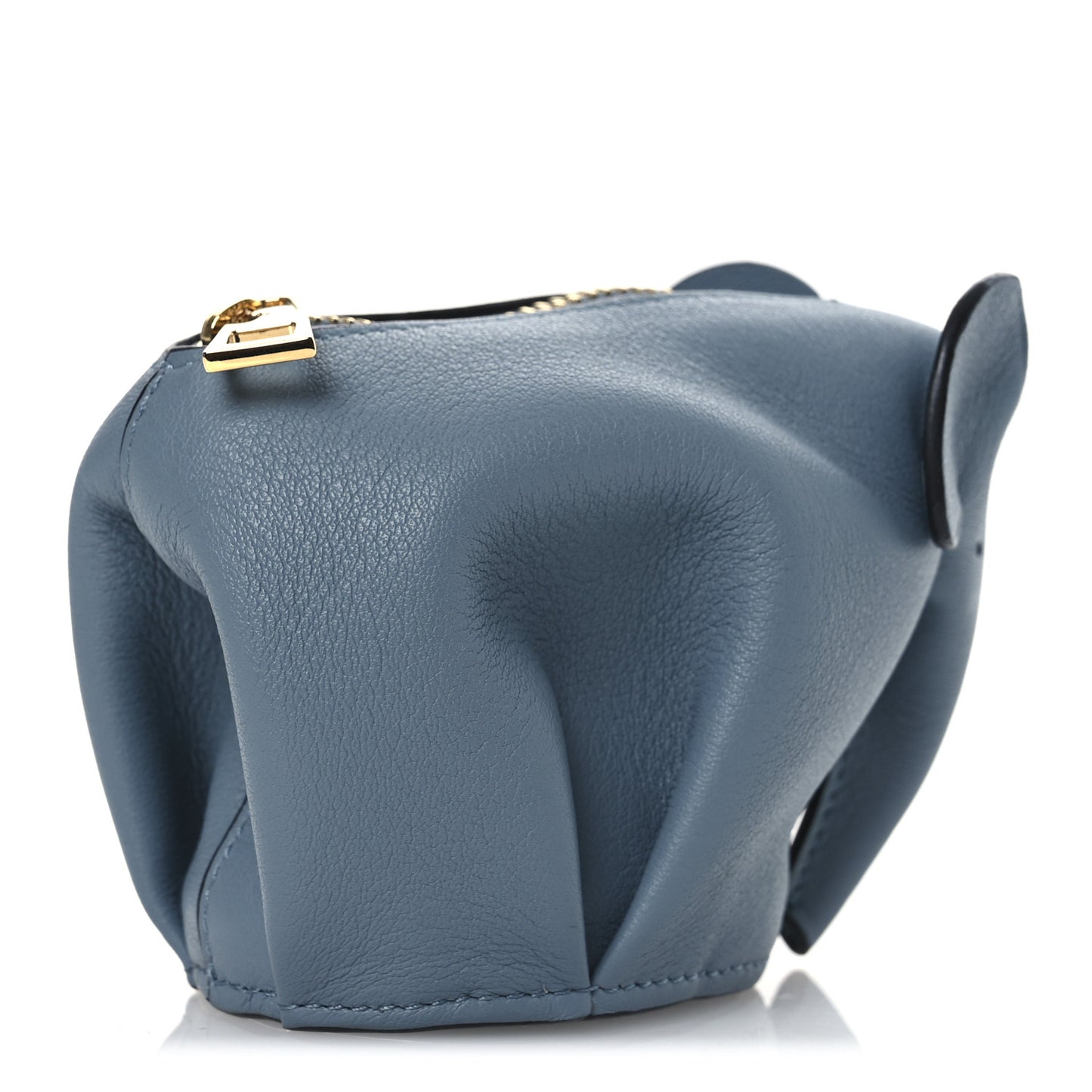 Calfskin Elephant Coin Purse Stone Blue