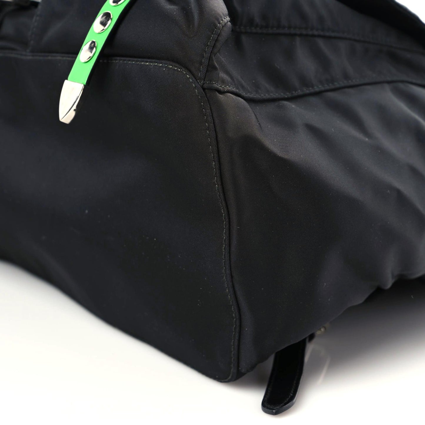 Nylon New Vela Studded Backpack Black Green