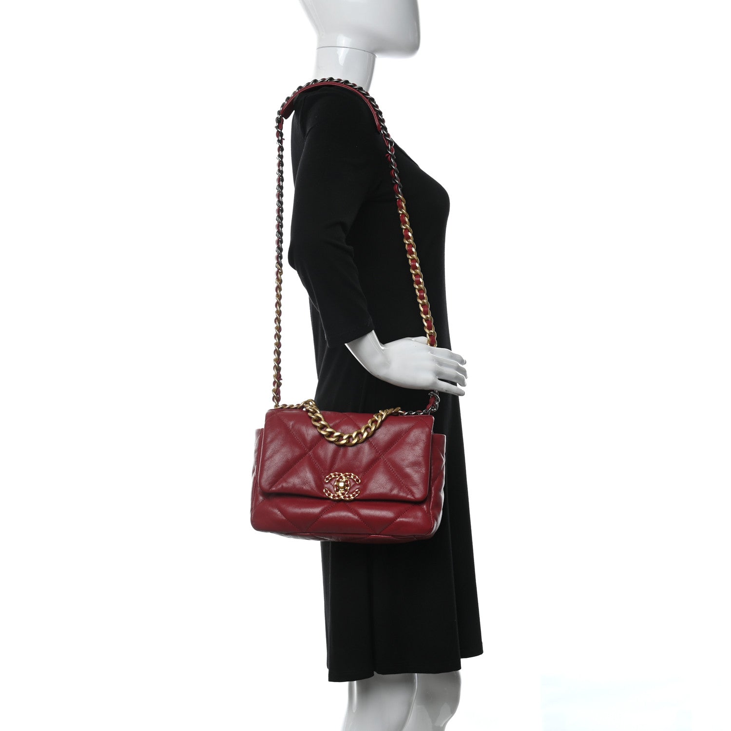 Chanel Goatskin Quilted Medium Chanel 19 Flap Red 2 of 10