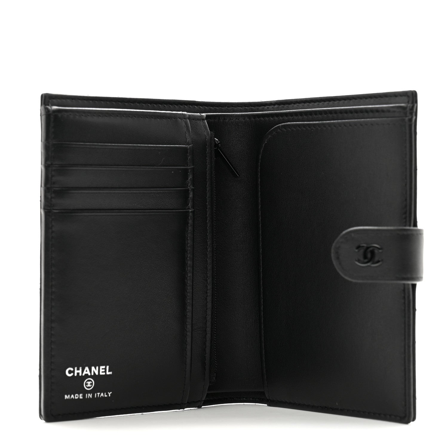 Chanel Grained Calfskin Quilted passport Holder Wallet So Black 5 of 8