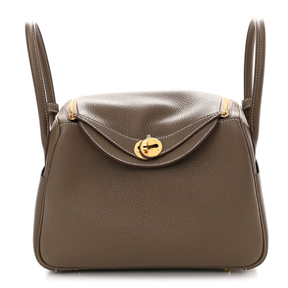Hermes Taurillon Clemence Lindy 26 Etoupe 1 of 9