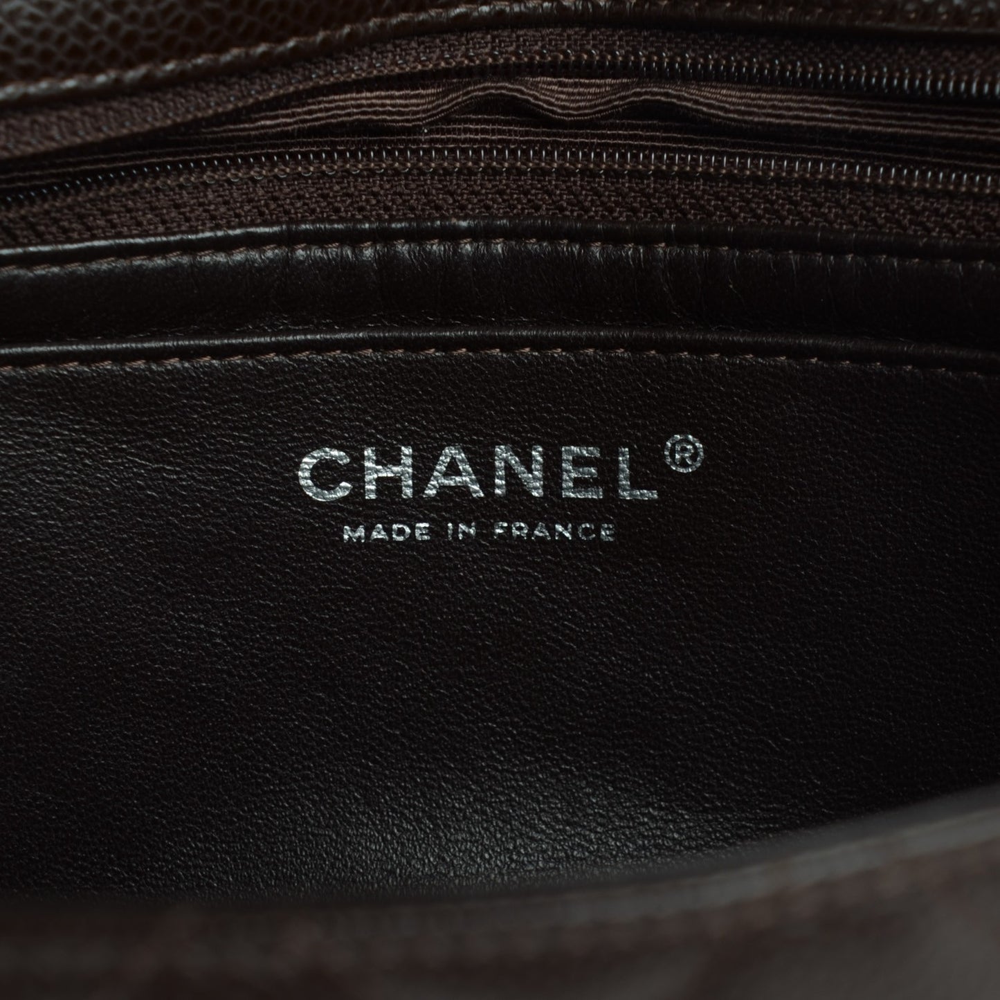 Caviar Quilted Jumbo Single Flap Dark Brown
