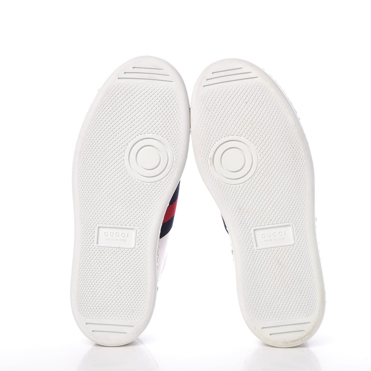 Calfskin Crystal Web Bee Embroidered Womens Ace Platform Sneakers 37 White