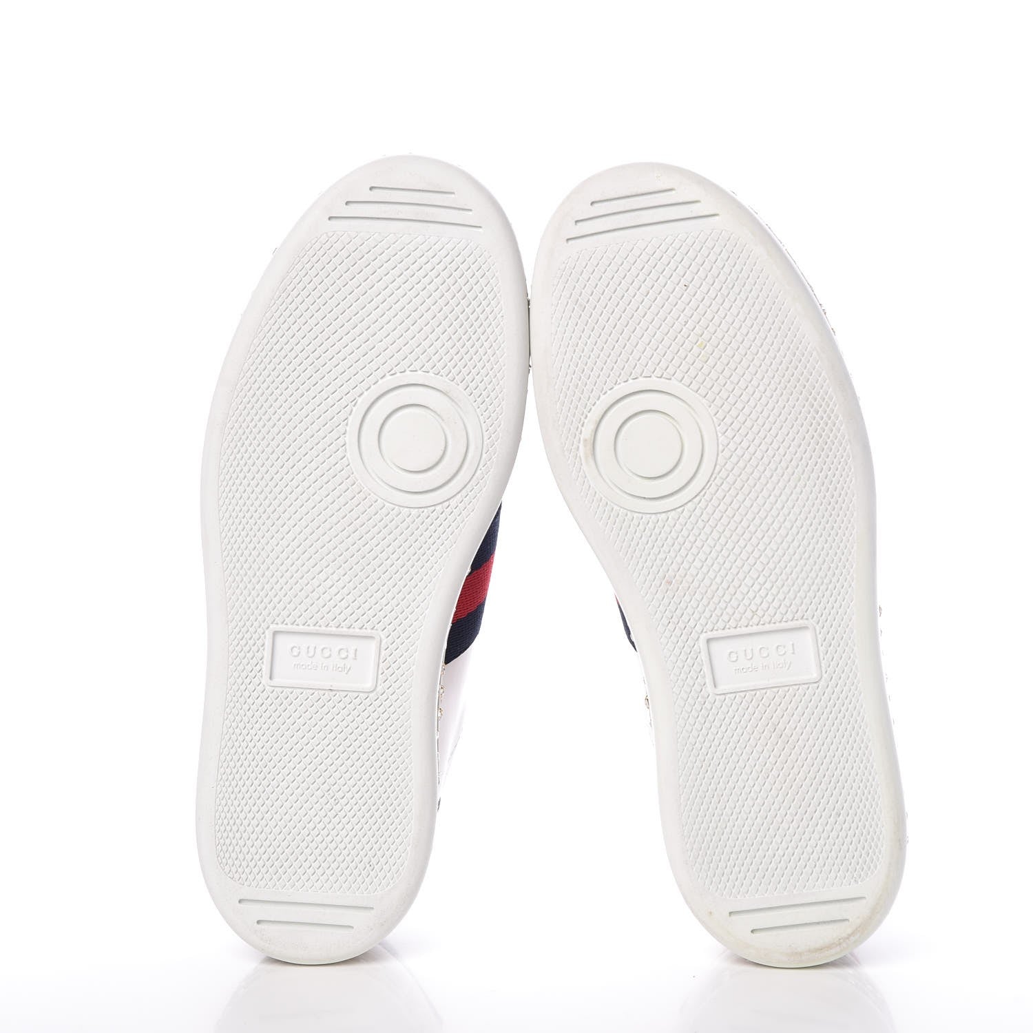 Gucci Calfskin Crystal Web Bee Embroidered Womens Ace Platform Sneakers 37 White 6 of 11