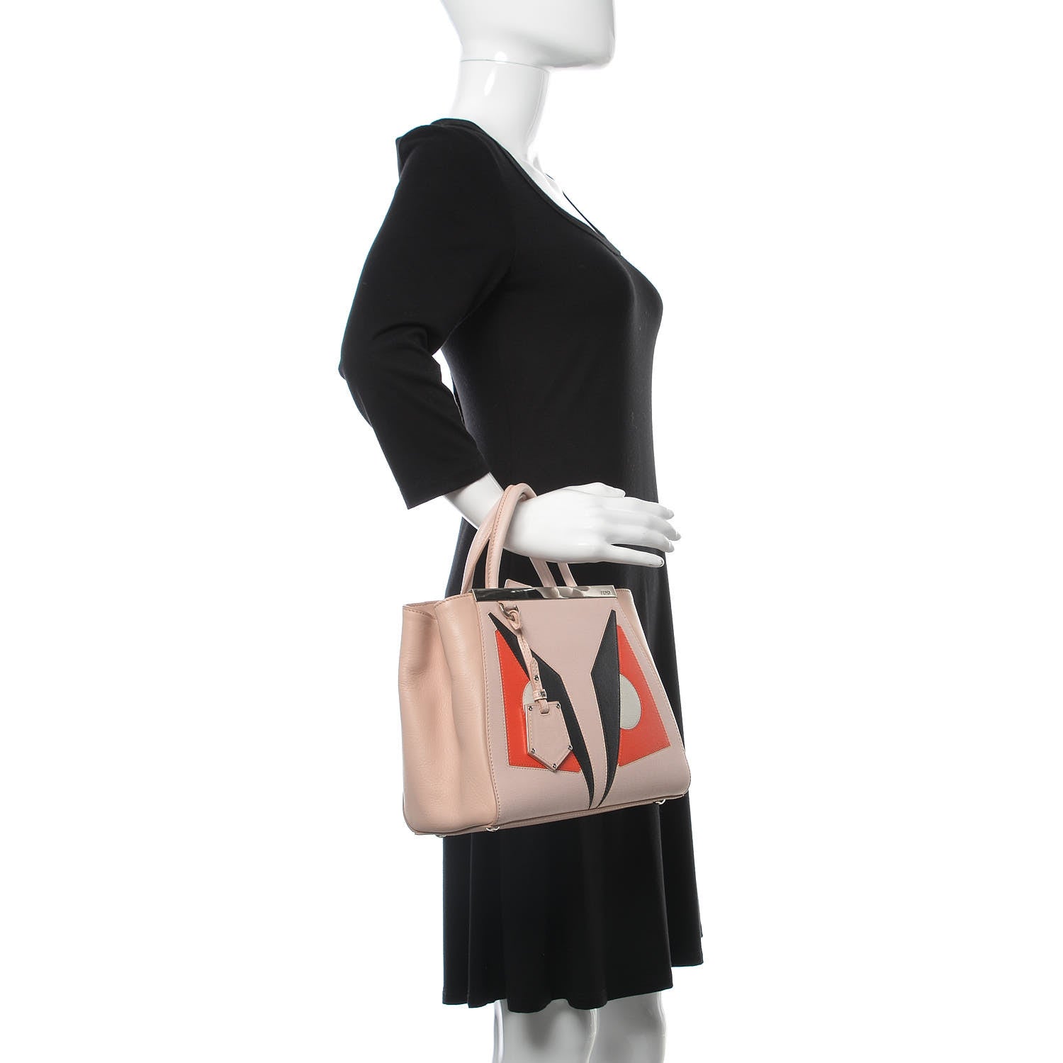 Fendi Vitello Elite Monster Petite 2Jours Tote Rosa Plaster 3 of 15