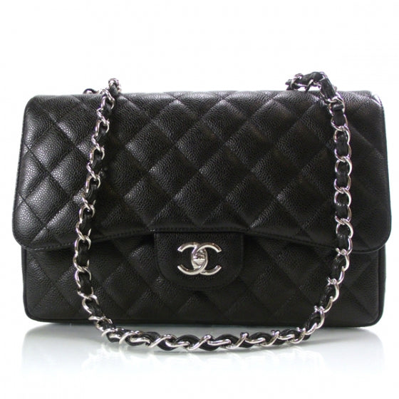 Caviar Jumbo Flap Black