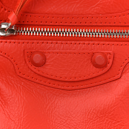Balenciaga Matte Goatskin Rubber Covered Classic Hardware Mini City Rouge Coquelicot Rouge Braise 8 of 12