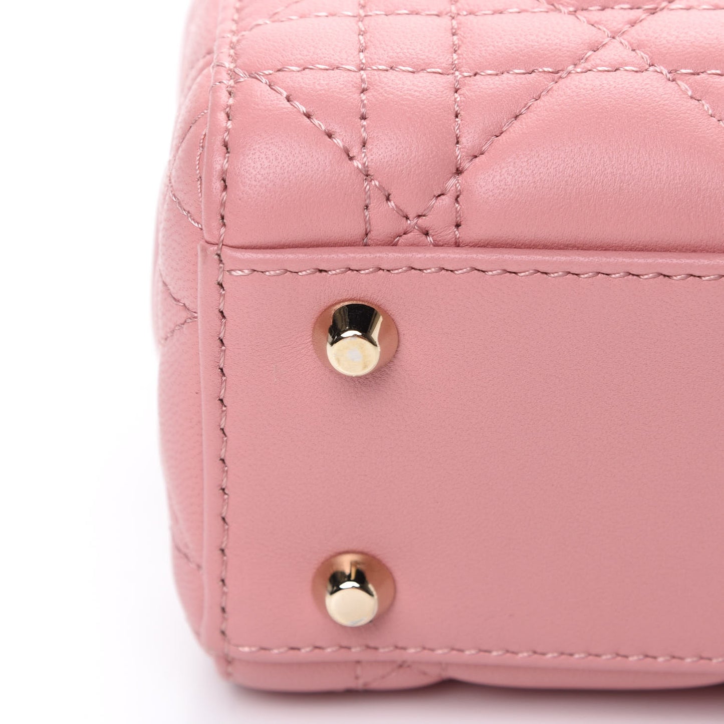 Lambskin Cannage Mini Lady Dior Rose Clair