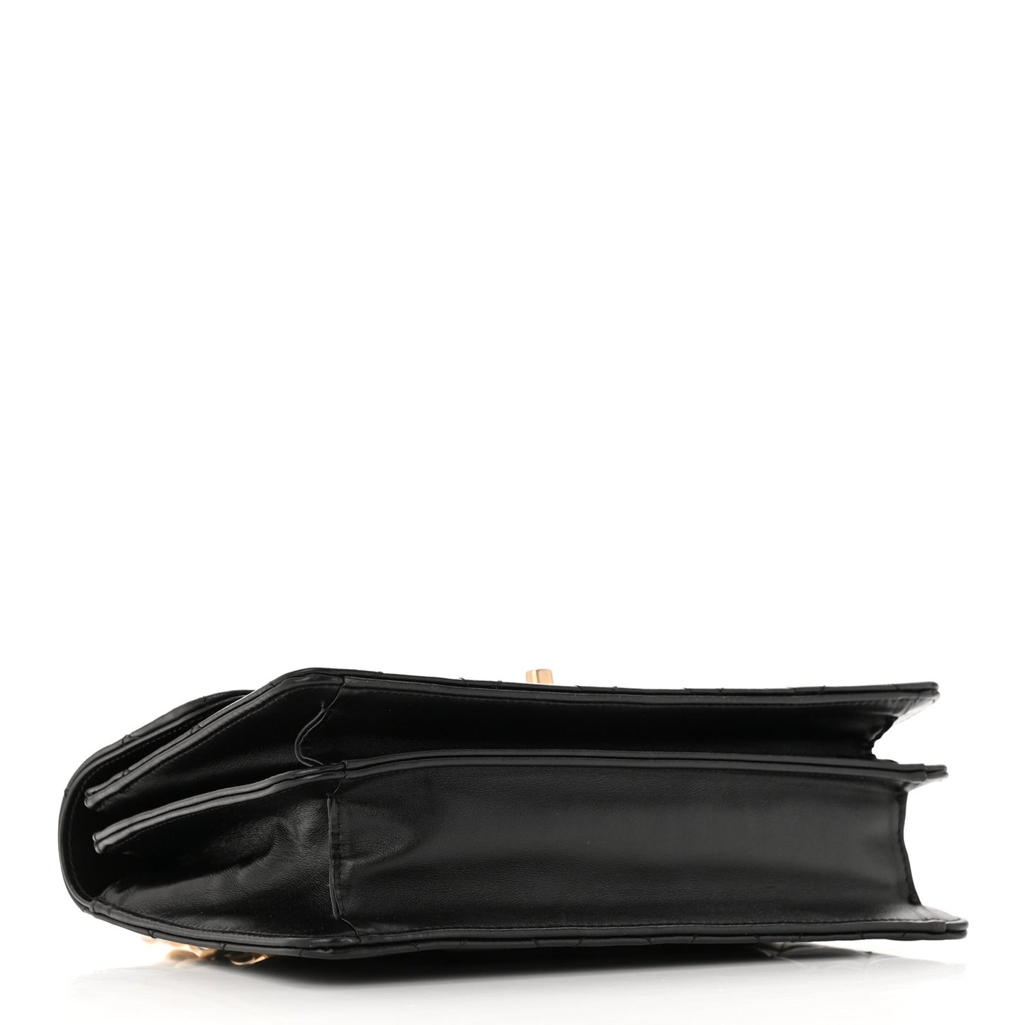 Lambskin Quilted Chain Flap Bag Black