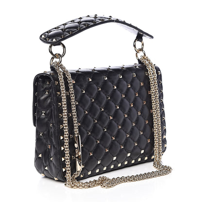 Valentino Garavani Lambskin Medium Rockstud Spike Shoulder Bag Black 3 of 10