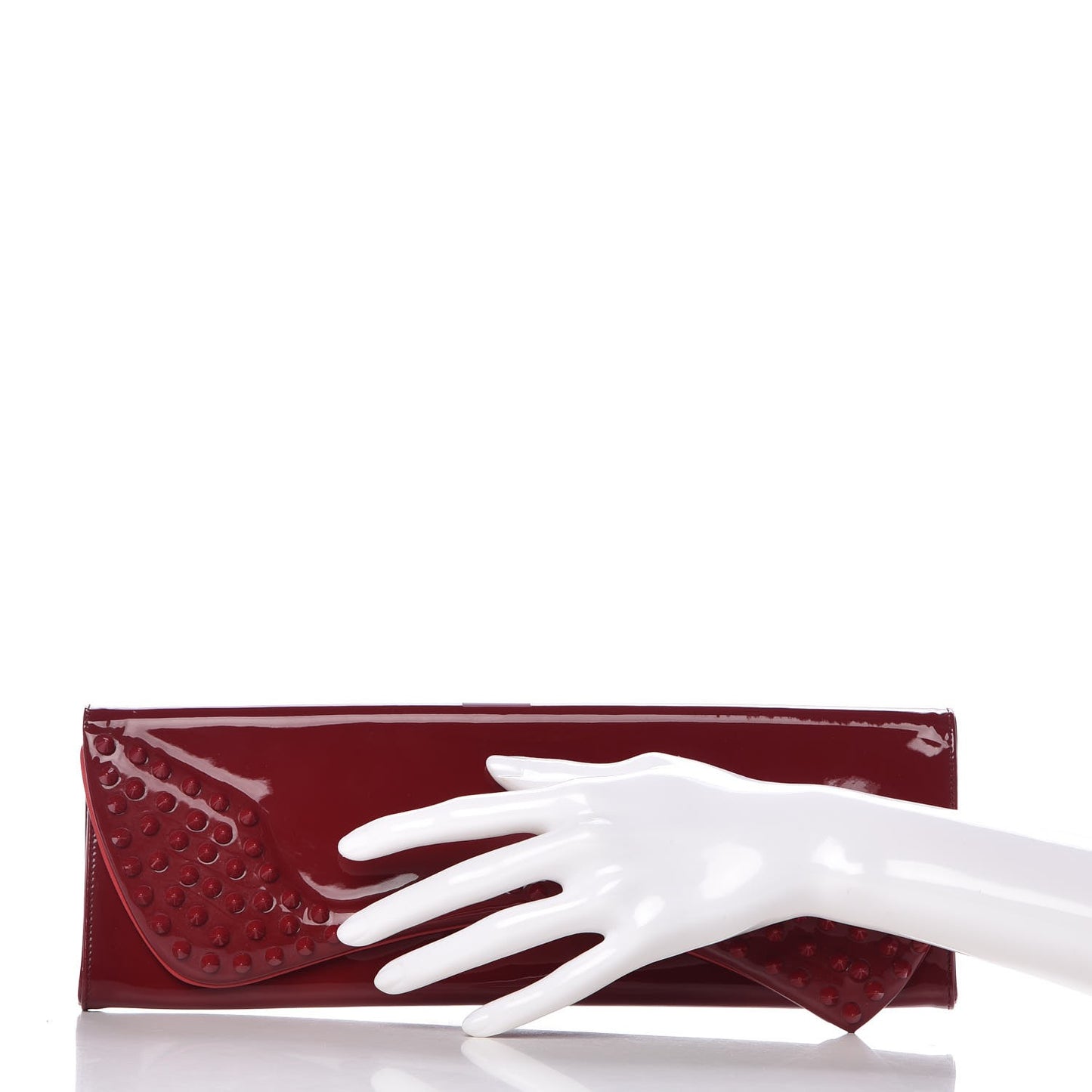 Patent Spikes Pigalle Clutch Rouge Imperial