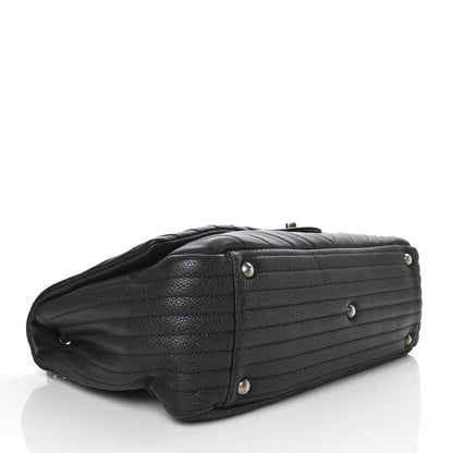 Chanel Calfskin Chevron Quilted XXL Travel Flap Bag Black 4 of 11
