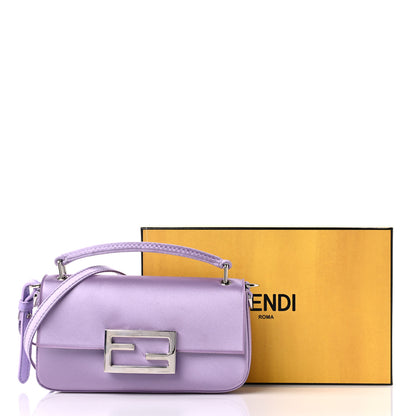 Fendi Silk Satin Phone Baguette Lilla 10 of 10