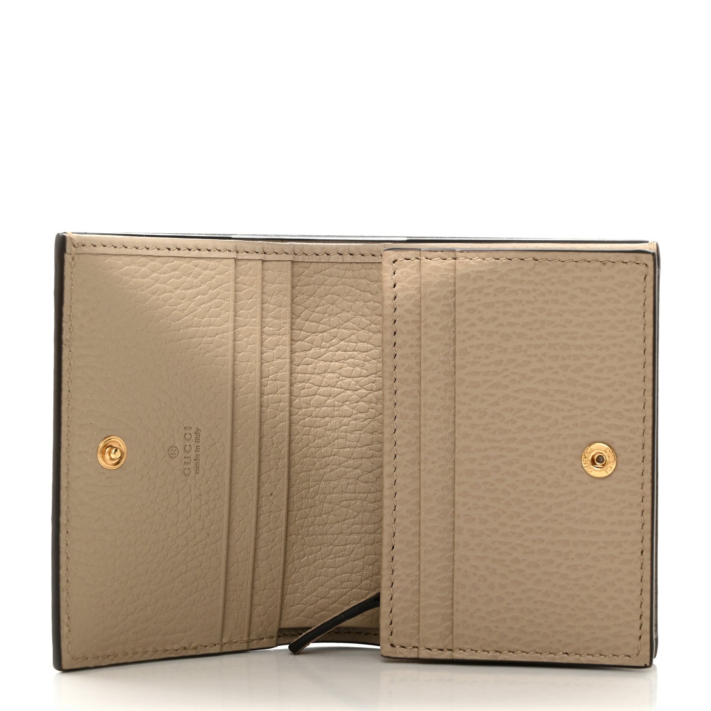 Dollar Calfskin GG Supreme Monogram GG Marmont Card Case Beige Mystic White Oatmeal