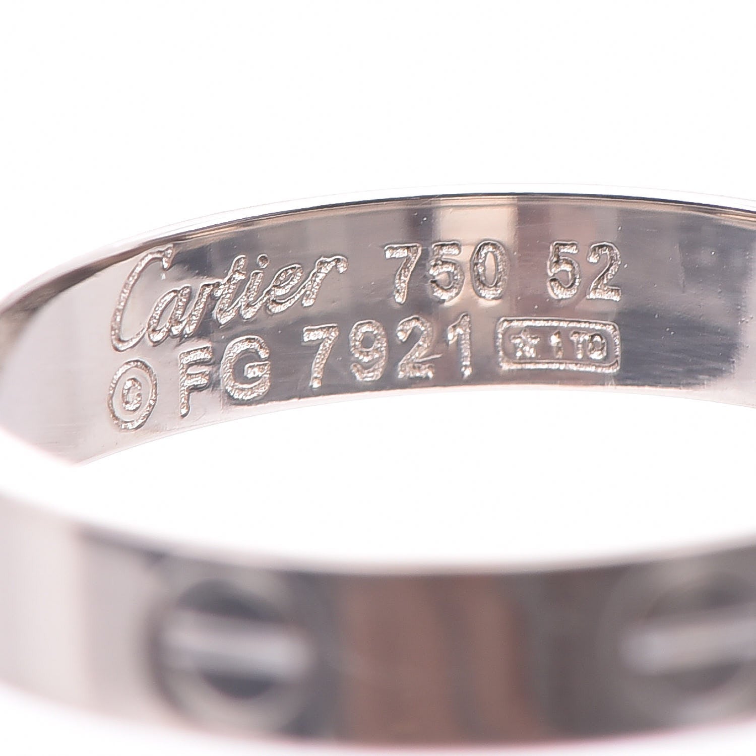 Cartier 18K White Gold 3.5mm LOVE Wedding Band Ring 52 6 5 of 5