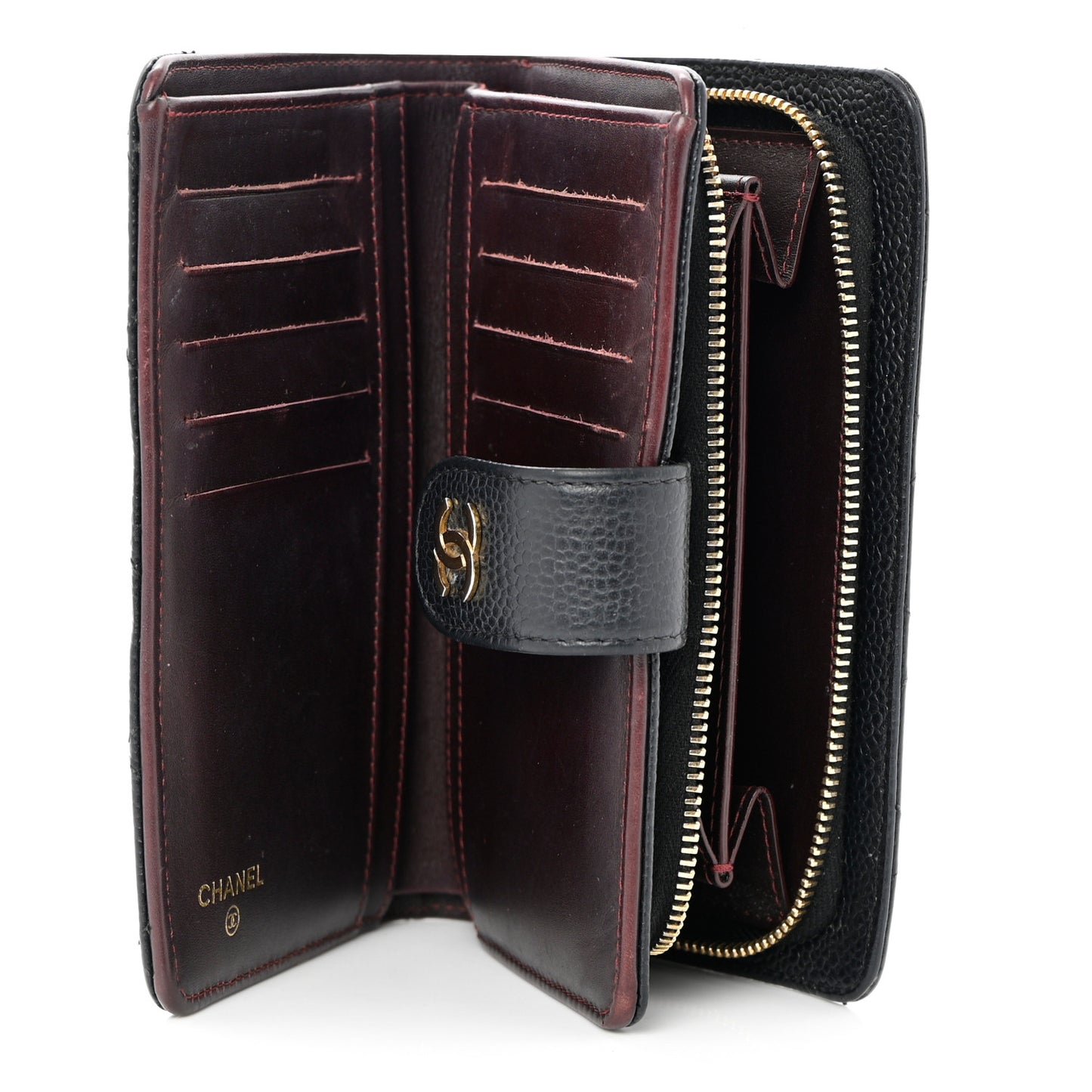 Caviar Quilted CC French Wallet Black