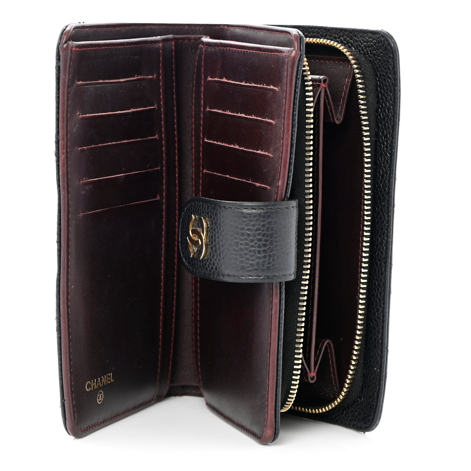 Chanel Caviar Quilted CC French Wallet Black 5 of 13