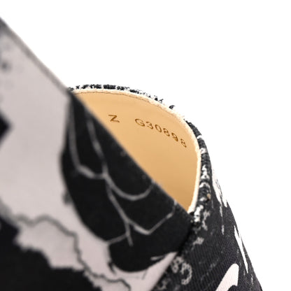Chanel Printed Canvas Grosgrain 31 Rue Cambon Espadrilles 38 Black White 10 of 11