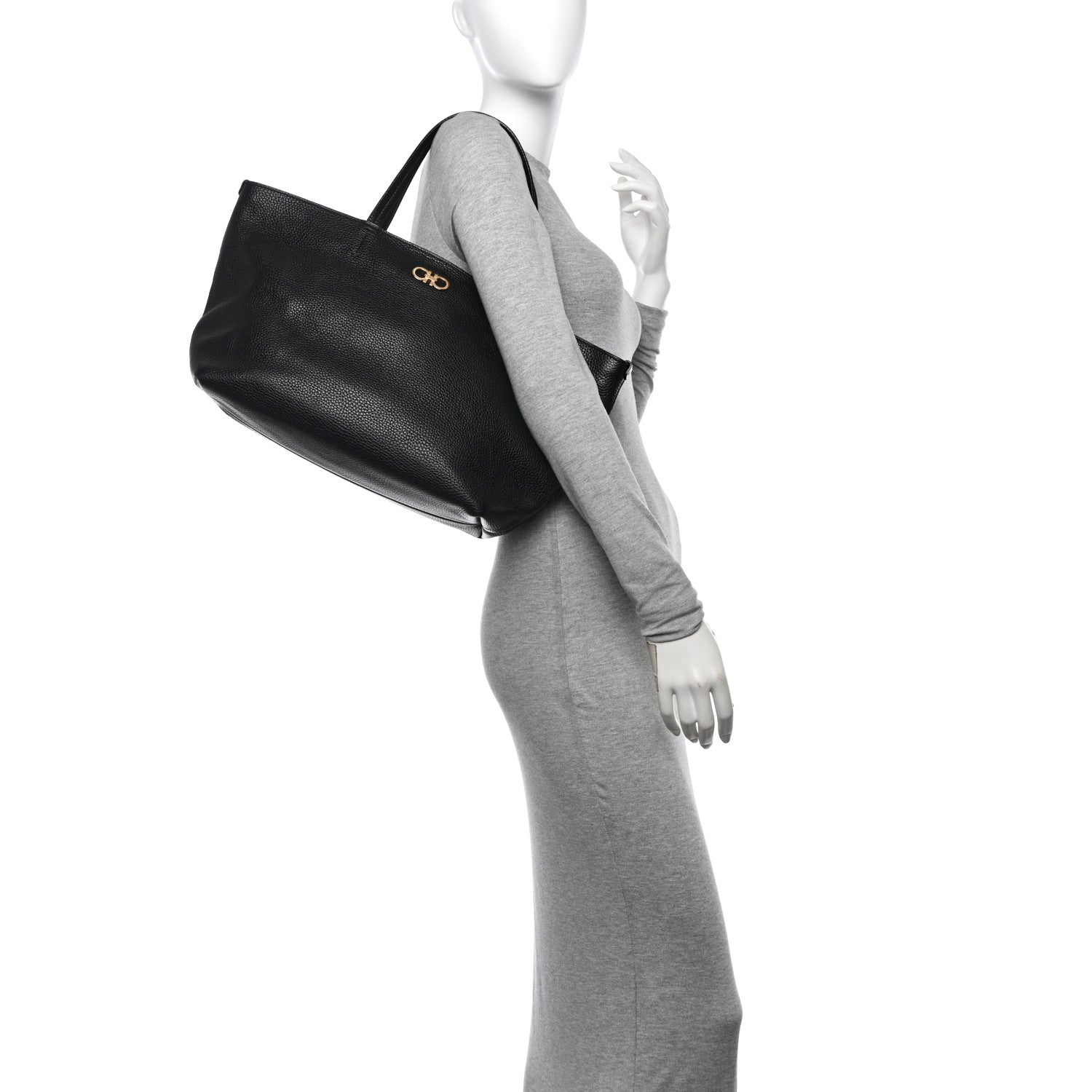 Salvatore Ferragamo Calfskin Medium Tote Black 2 of 10