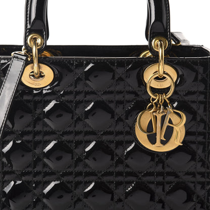 Christian Dior Patent Cannage Medium Lady Dior Black 11 of 11