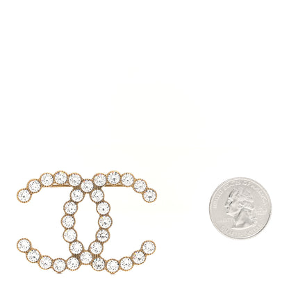 Chanel Crystal CC Brooch Light Gold 2 of 6
