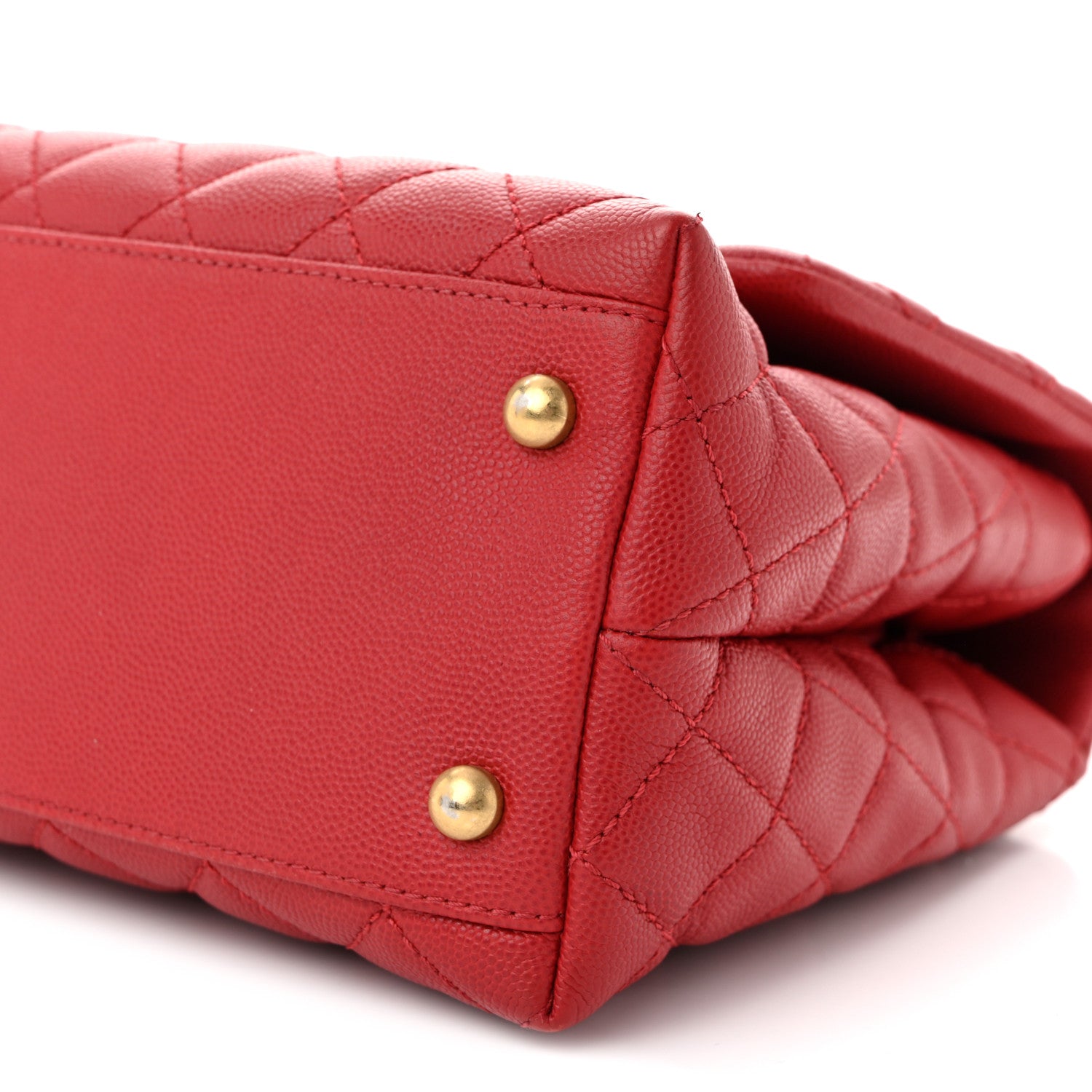 Chanel Caviar Quilted Medium Coco Handle Flap Dark Red 10 of 10