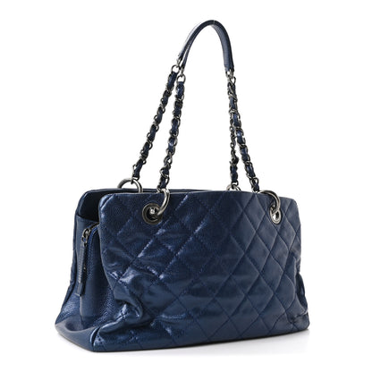 Chanel Iridescent Caviar Quilted Chic Shopping Tote Blue 3 of 10
