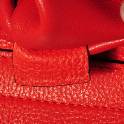 Celine Drummed Leather Suede Medium Trapeze Vermillion 7 of 10